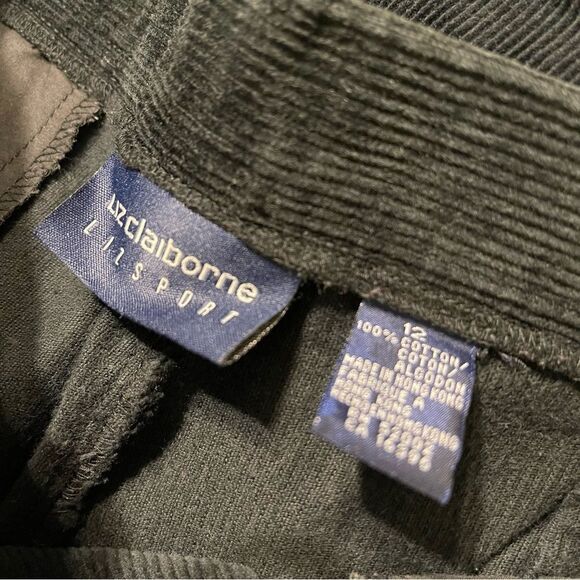 Liz Claiborne Black Corduroy Pants Straight-Leg - Picture 6 of 6